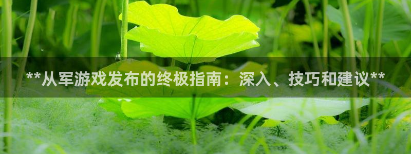 江苏蓝狮：**从军游戏发布的终极指南：深入、技巧和建议**