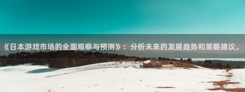 蓝狮在线登录注册账号：《日本游戏市场的全面观察与预测》：分析未来的发展趋势和策略建议。